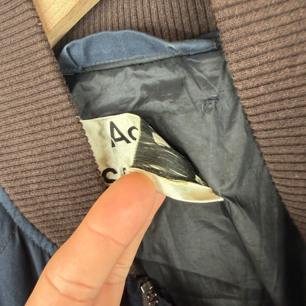 Acne Studios Navy Quilted Bomber Jacket