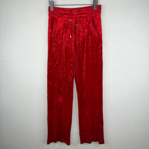 Balmain Red Velour Track Pants