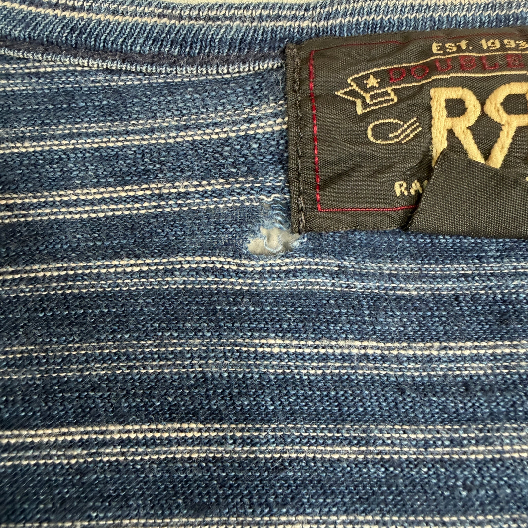 RRL Striped Blue Henley