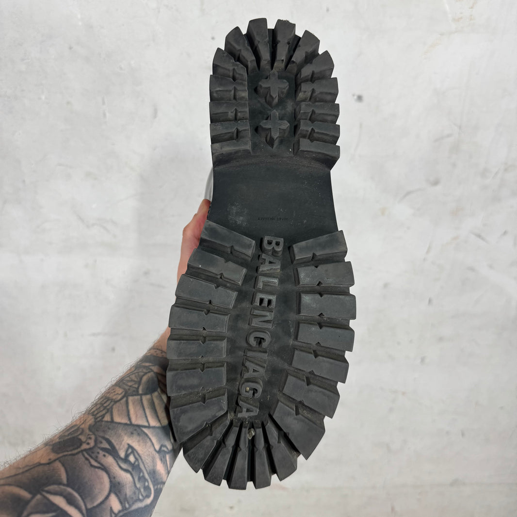 Balenciaga Black Leather Strike Boots