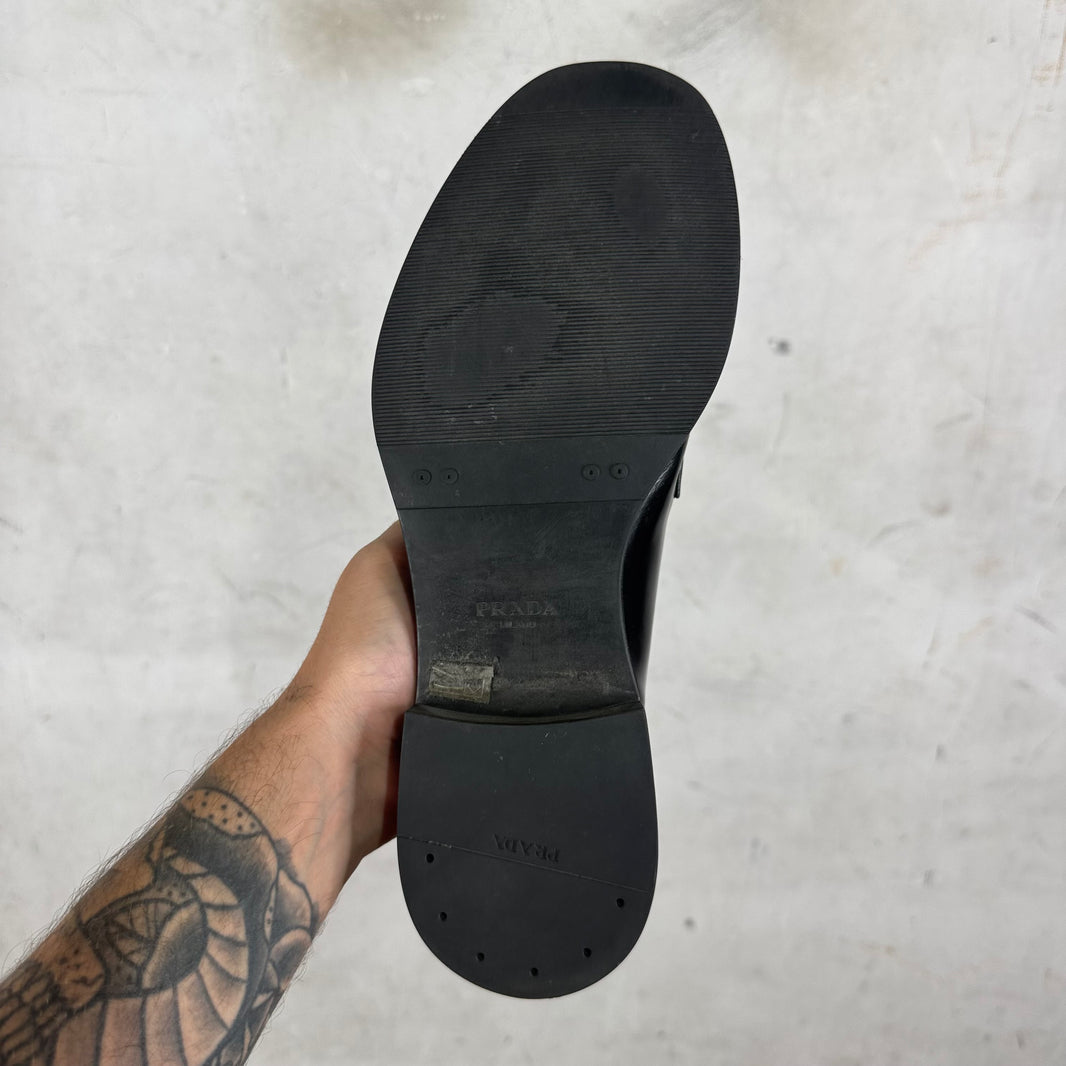 Prada Black Brushed Derbys