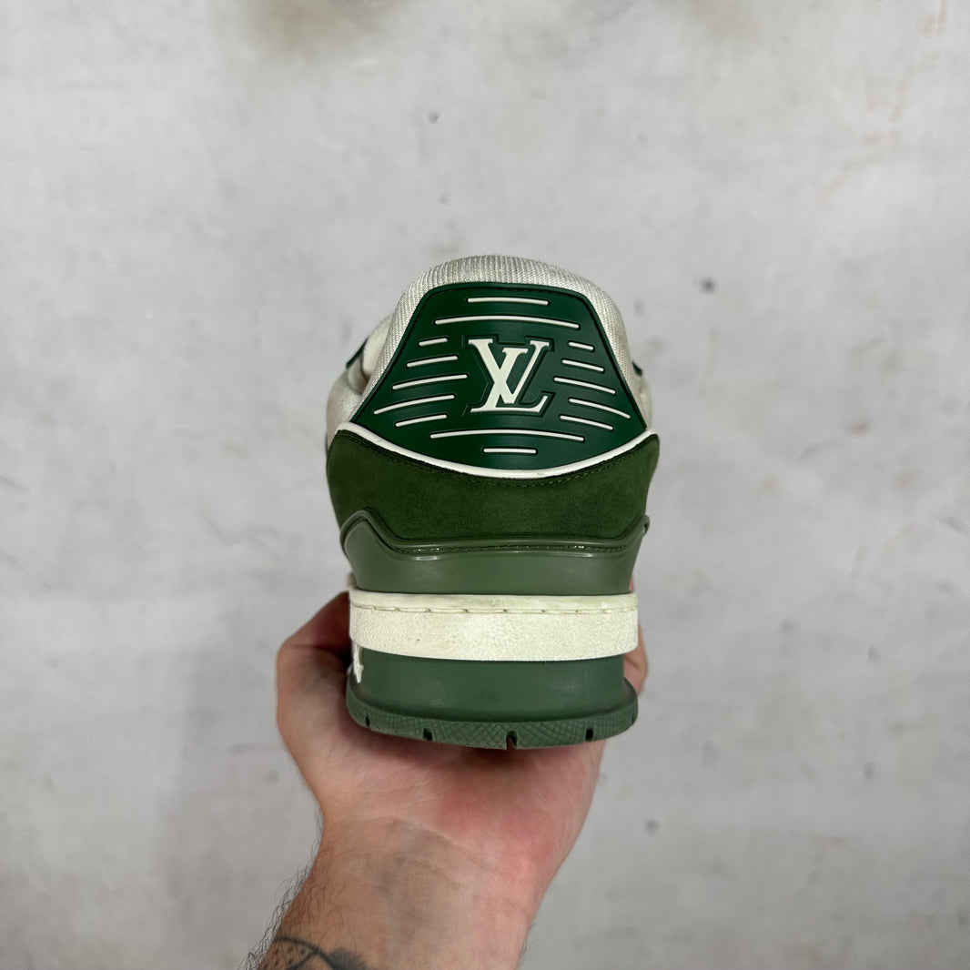Louis Vuitton Green Leather Suede Trainers