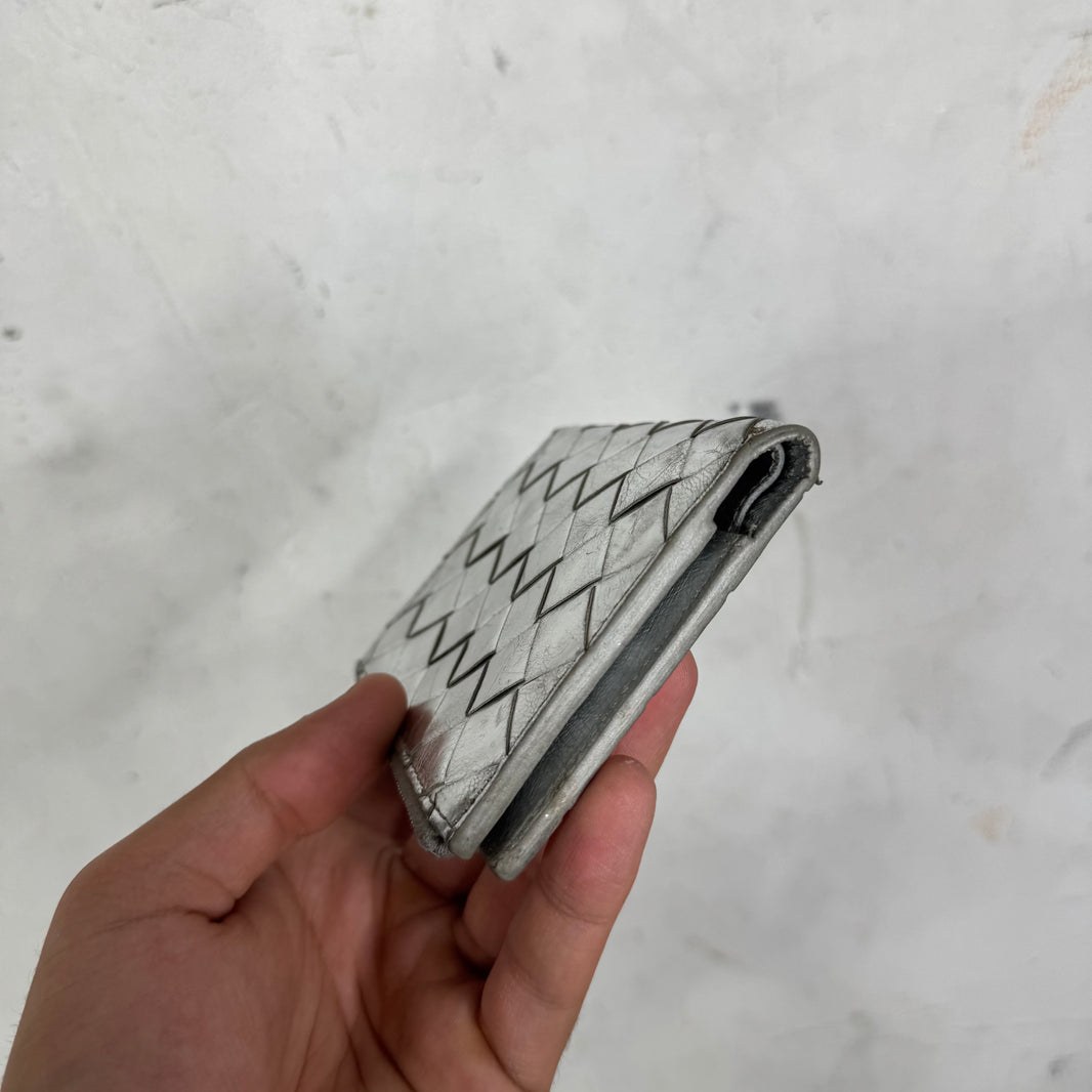 Bottega Metallic Intreciatto Bifold Wallet