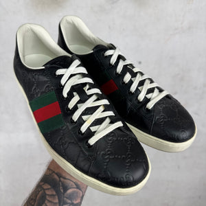 Gucci Black Embossed Monogram Aces