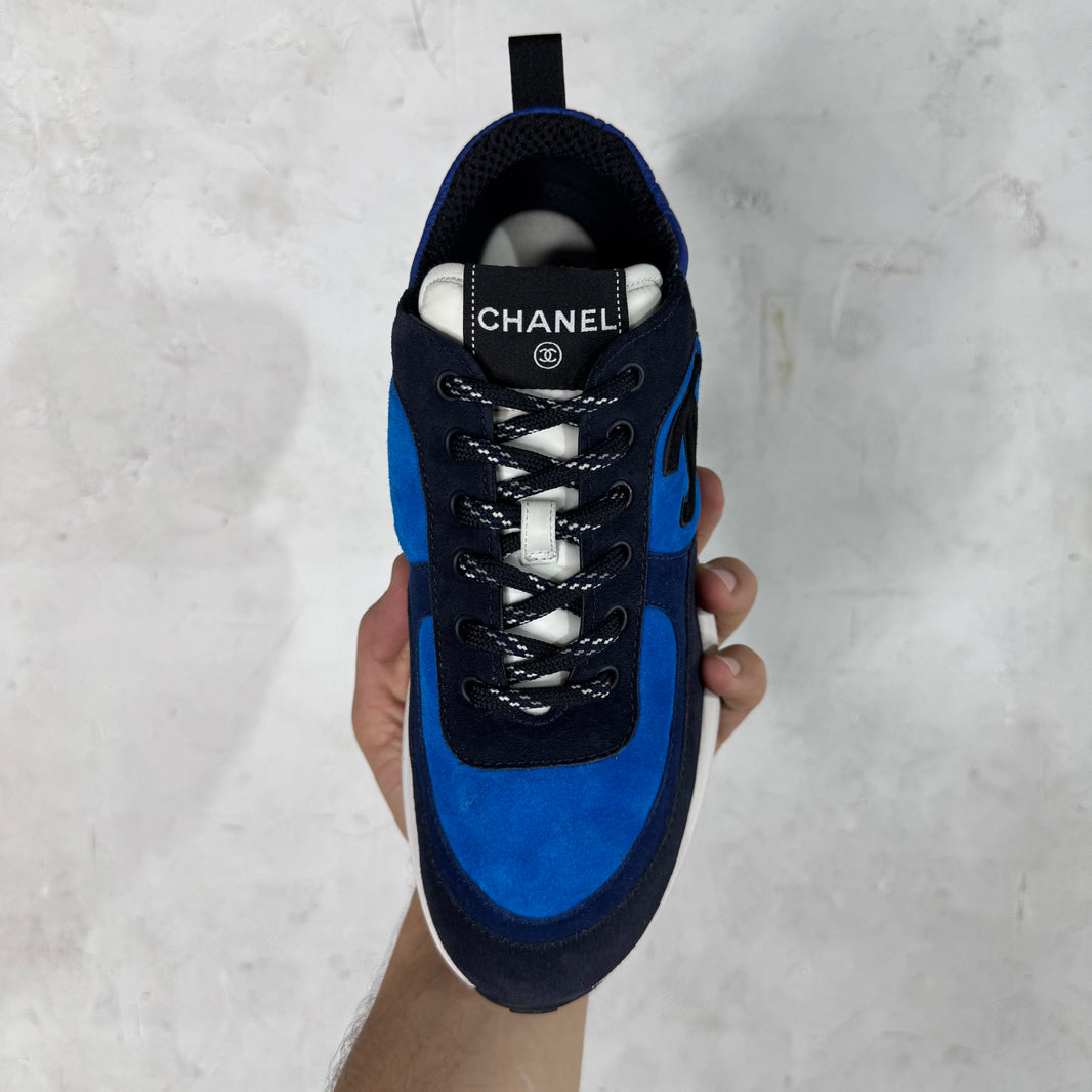 Chanel Blue Suede Runner Trainers