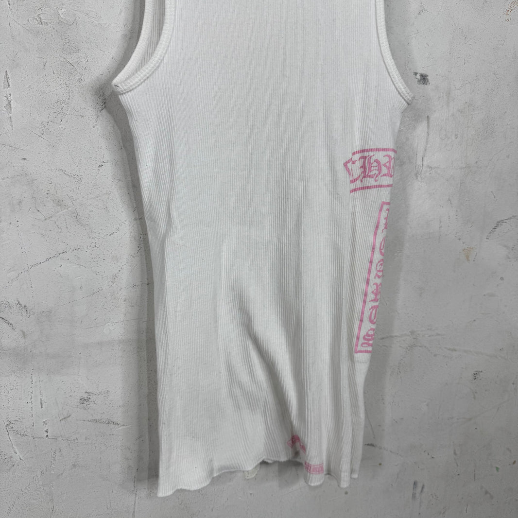 Chrome Hearts T-Bar Vertical Logo Pink Print Tank Top