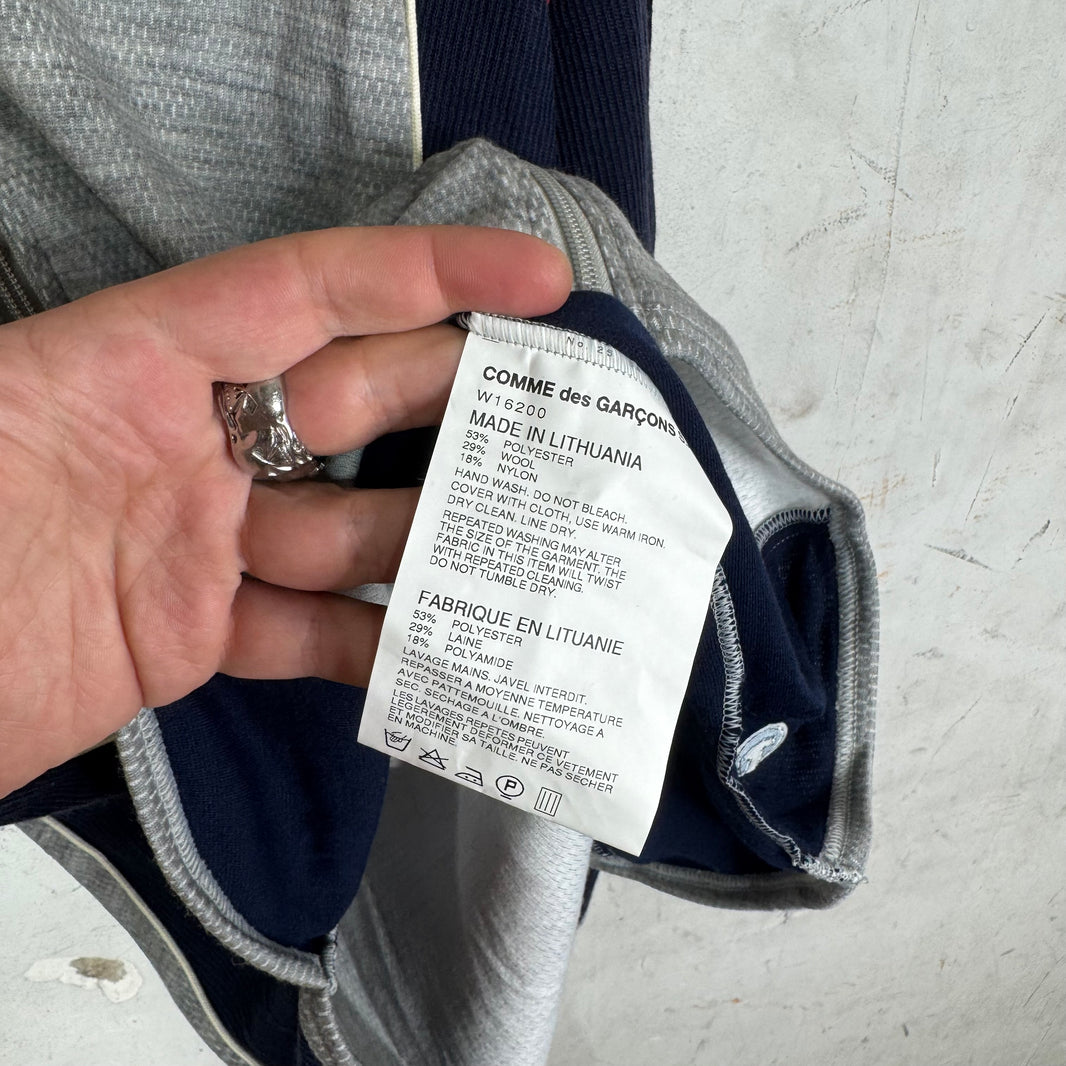 CDG Shirt Grey/Navy Mesh Paneled Track Jacket
