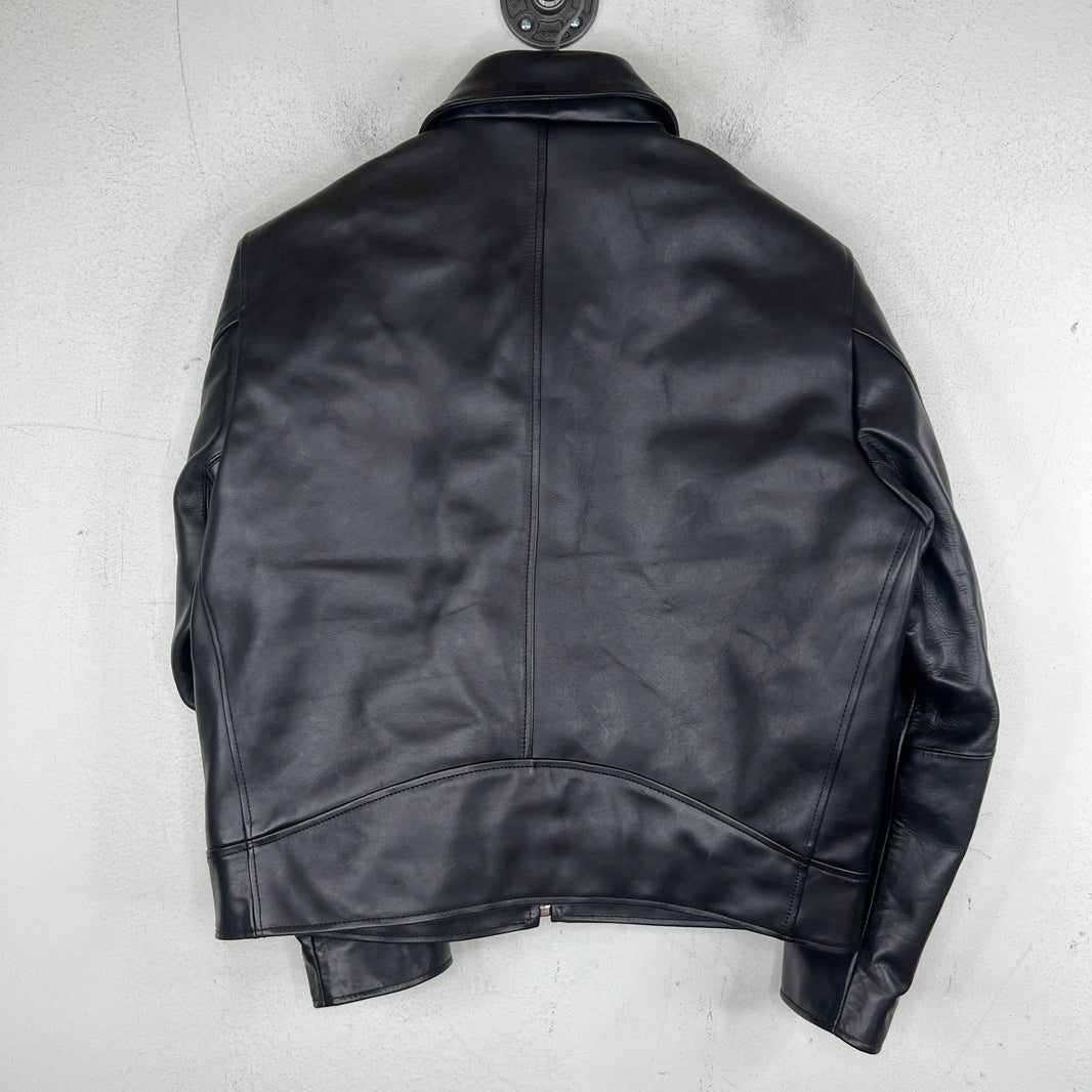 Stussy Leather S Wing Cropped Biker Jacket