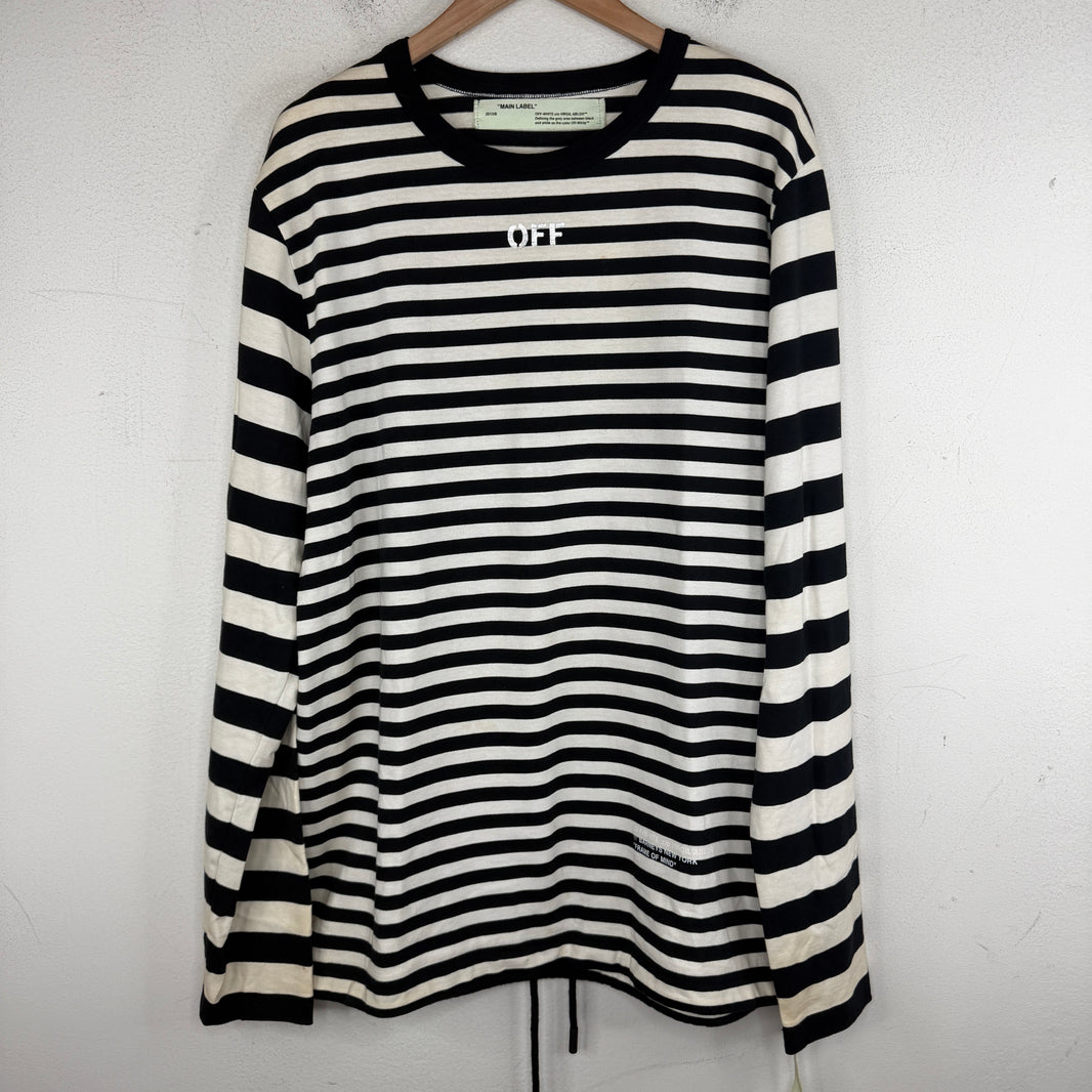 Off White Striped Frame Of Mind LS Shir