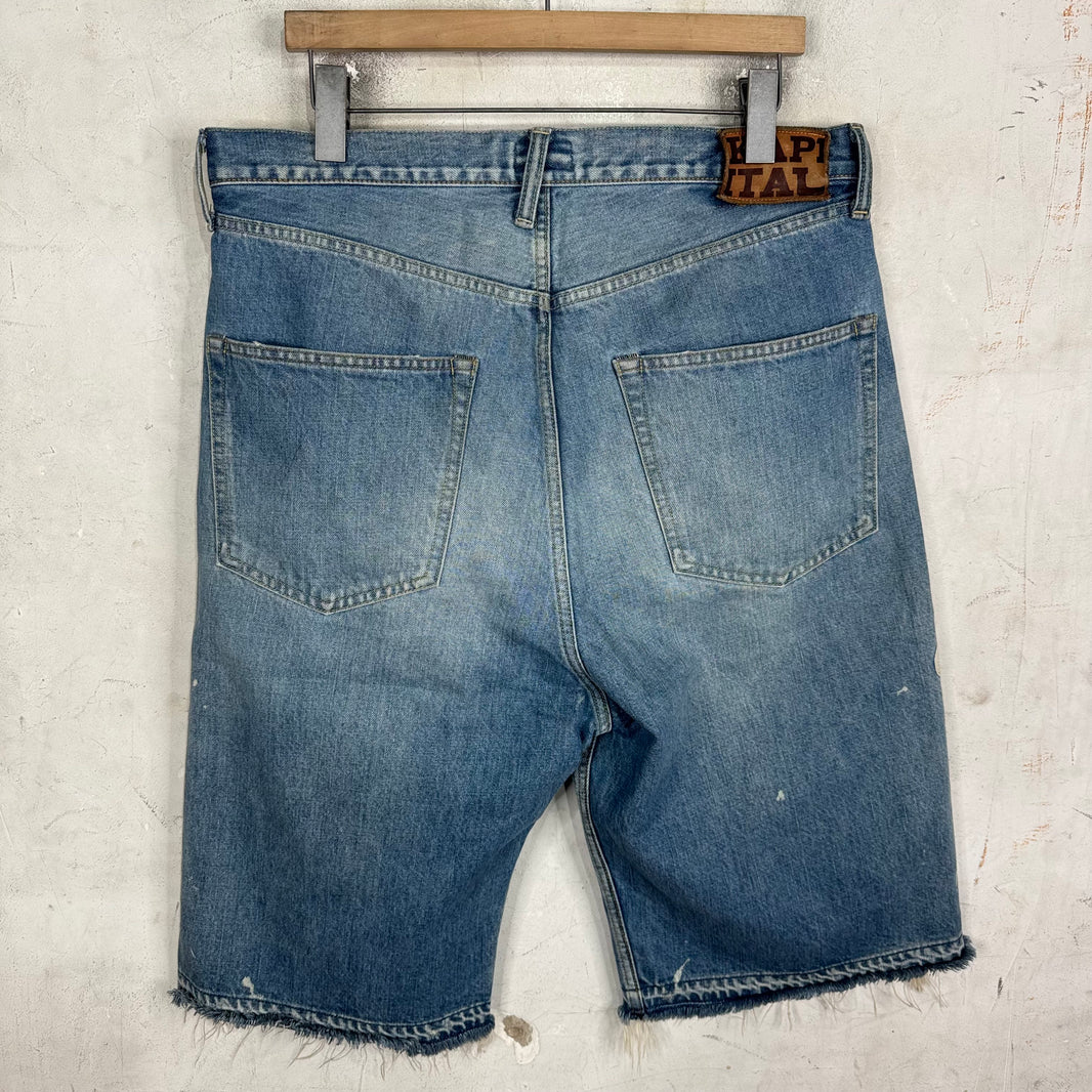 Kapital Blue Bone Denim Shorts