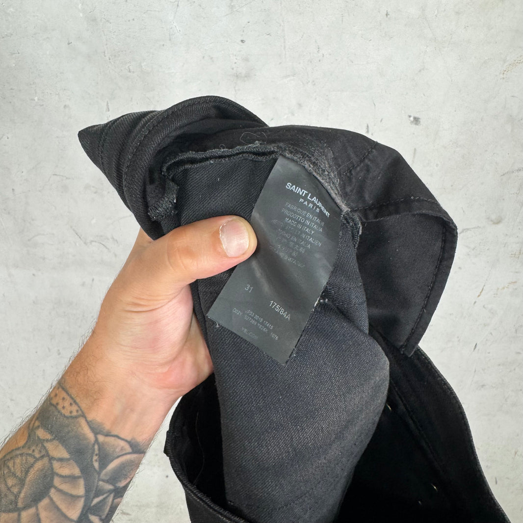 Saint Laurent Black Waxed D03 Jeans