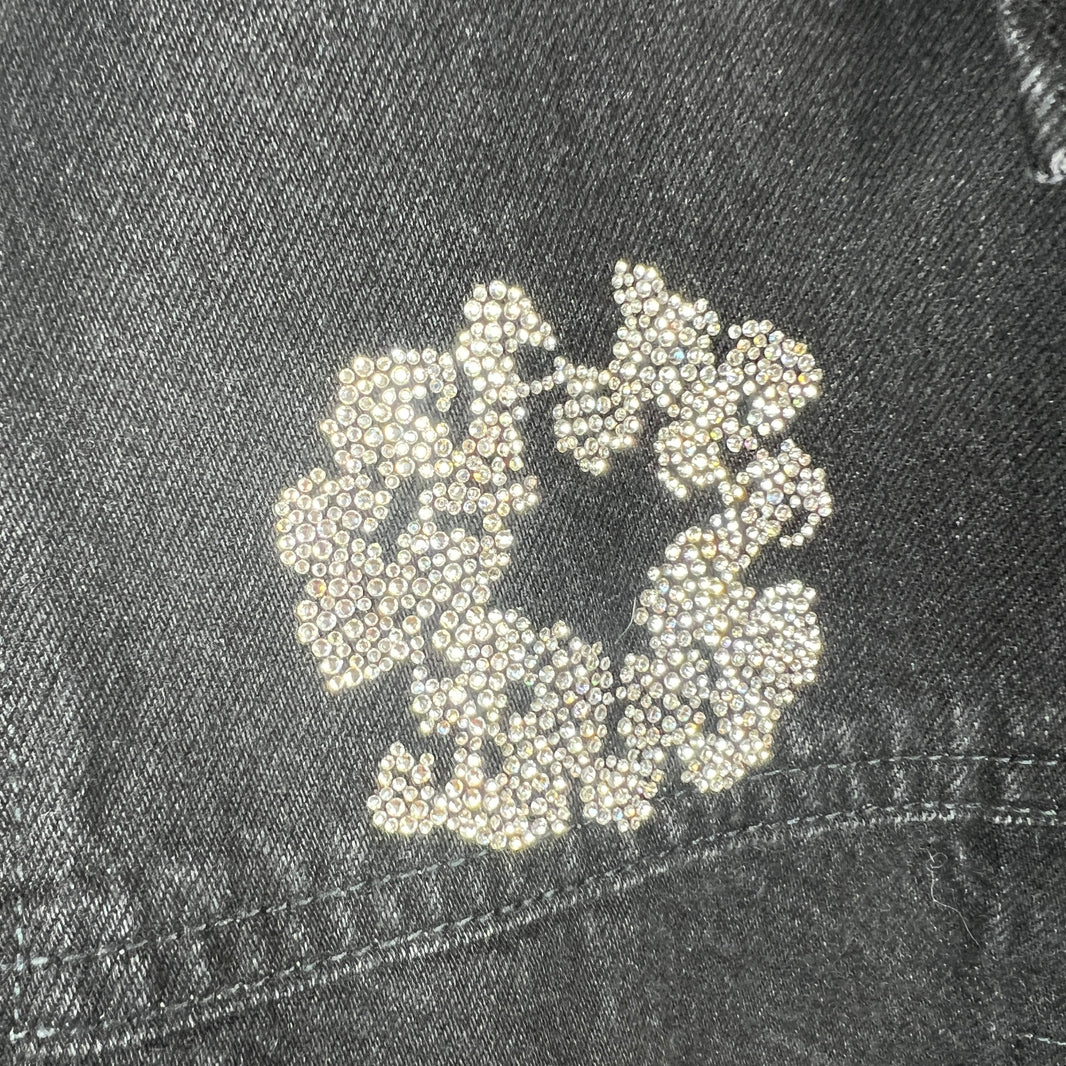 Denim Tears Black Crystal Wreath Denim Jacket