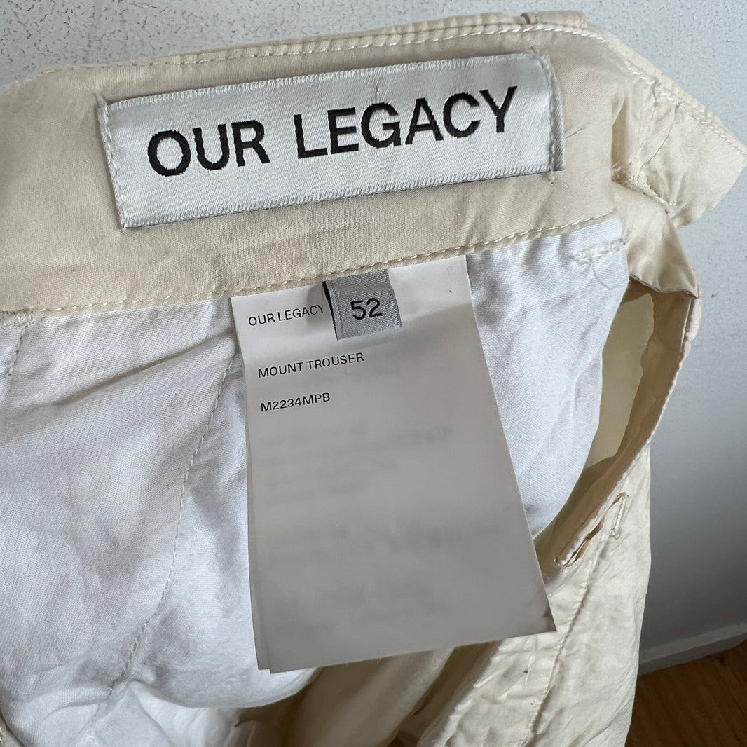 Our Legacy Cream Mount Cargo Trousers