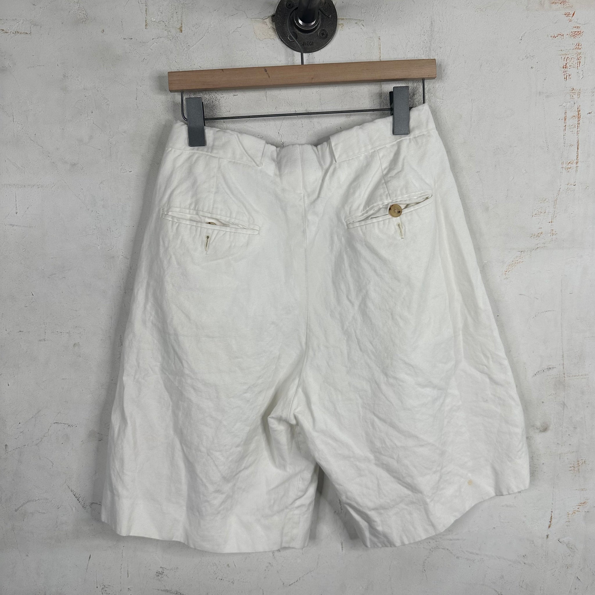 B+ Pleated White Shorts