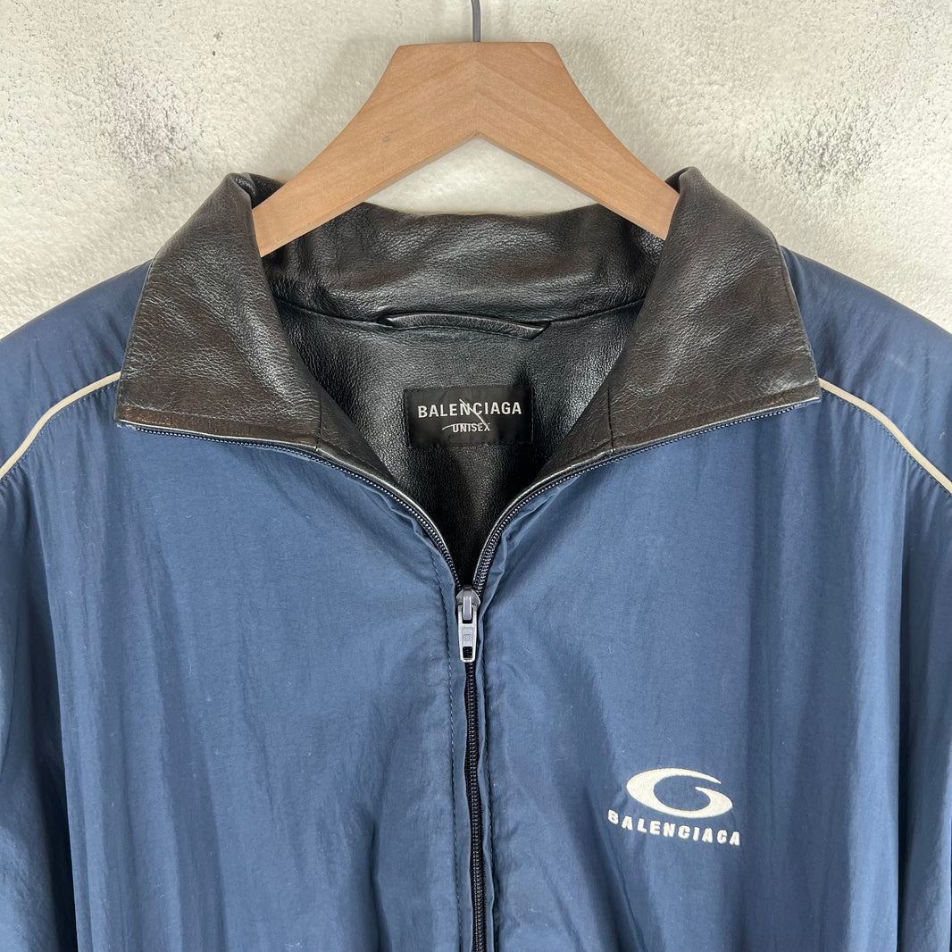Balenciaga Loop Logo Leather Track Jacket