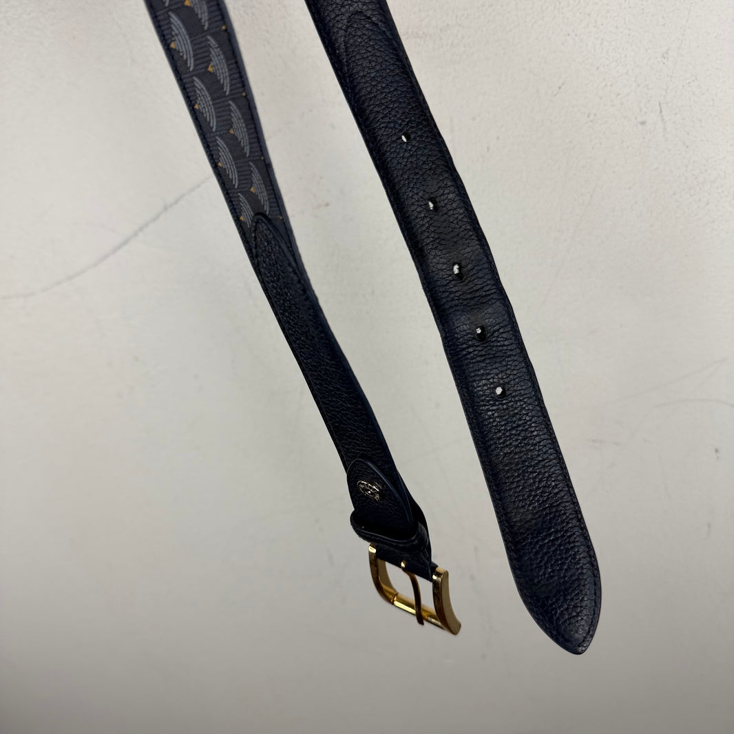Faure Le Page Blue Monogram Leather Belt