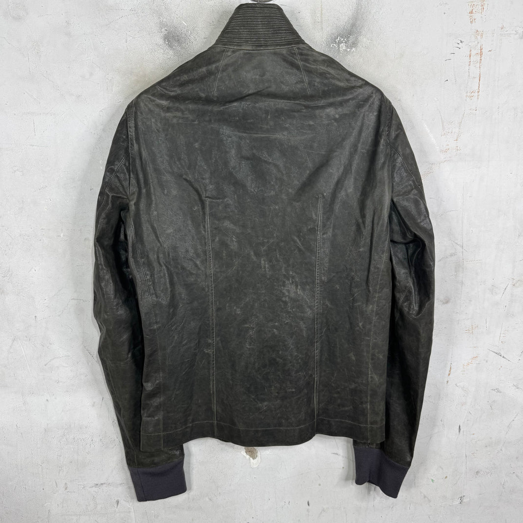 Rick Owens Leather Whiskered Moto Jacket