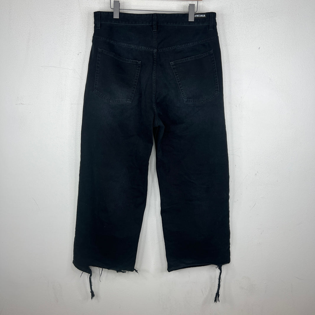 Balenciaga Black Baggy Drawstring Jeans