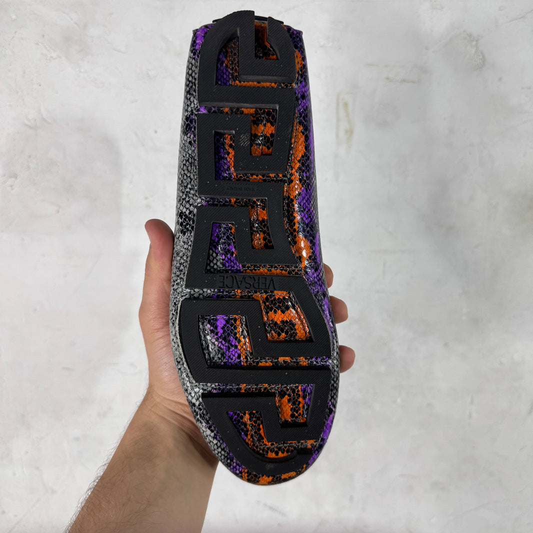 Versace Snake-Print Medusa Loafers
