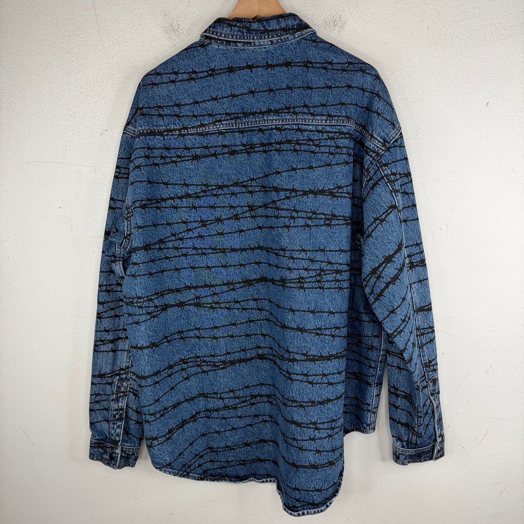Vetements Barbed Wire Denim Button Up LS Overshirt