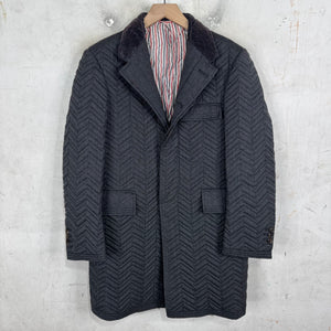 Thom Browne Chevron Quilted Mid Length Coat