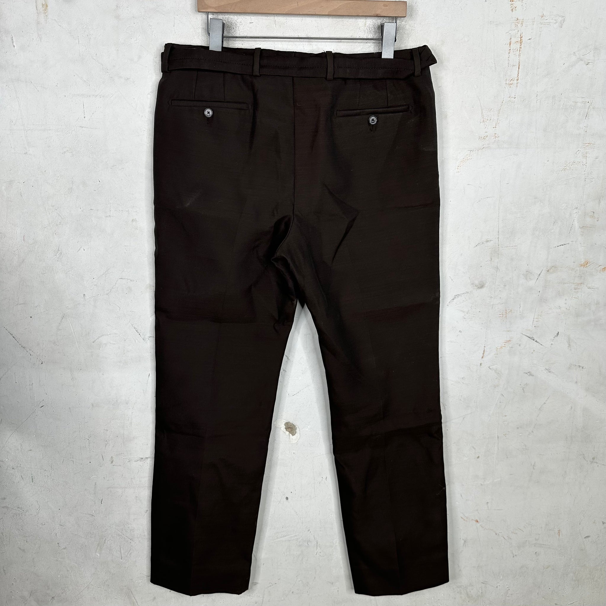 Lanvin Belted Brown Trousers