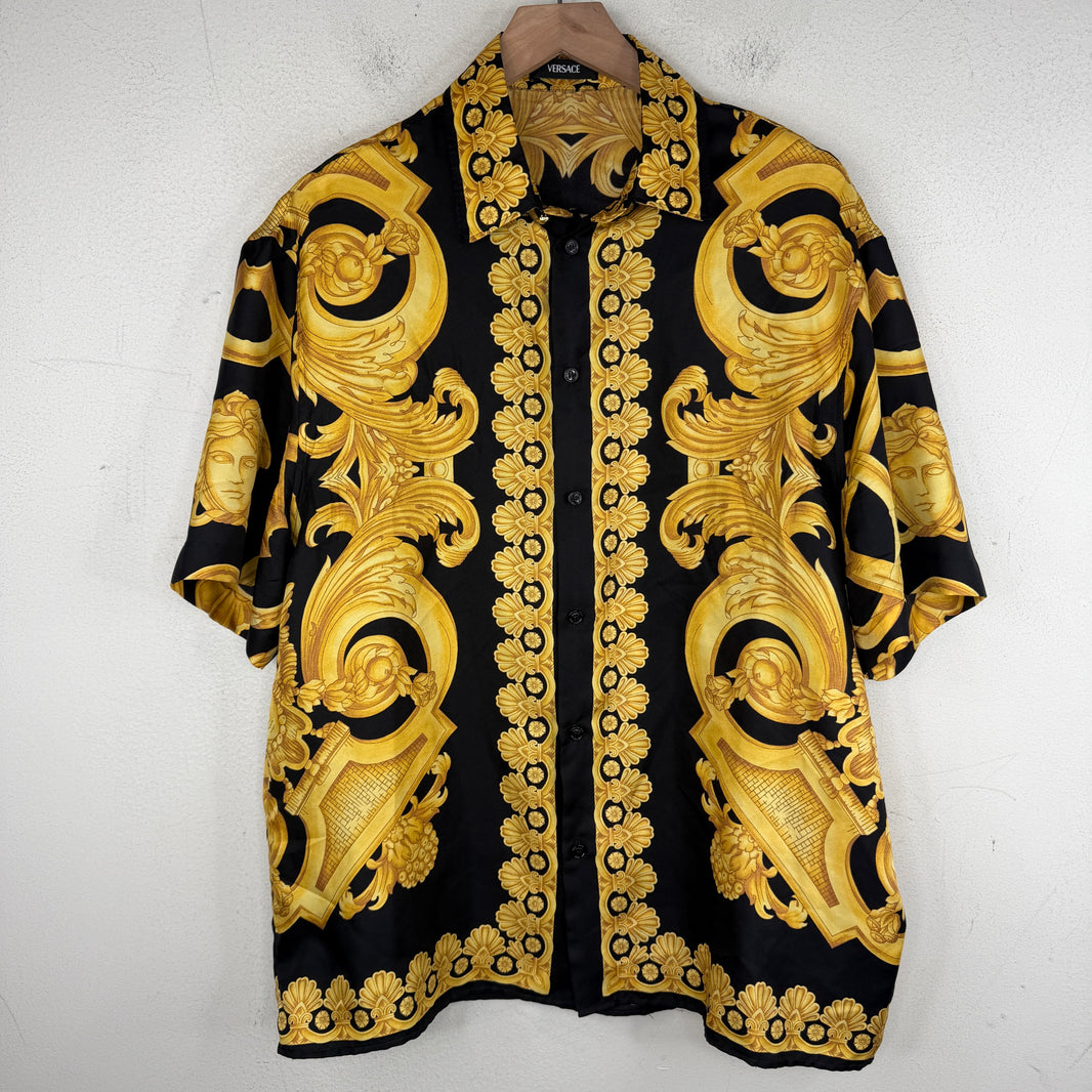 Versace Silk Pattern Button Up Shirt
