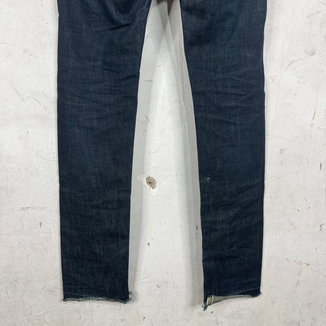 Dior Raw Denim Cut Hem Jeans