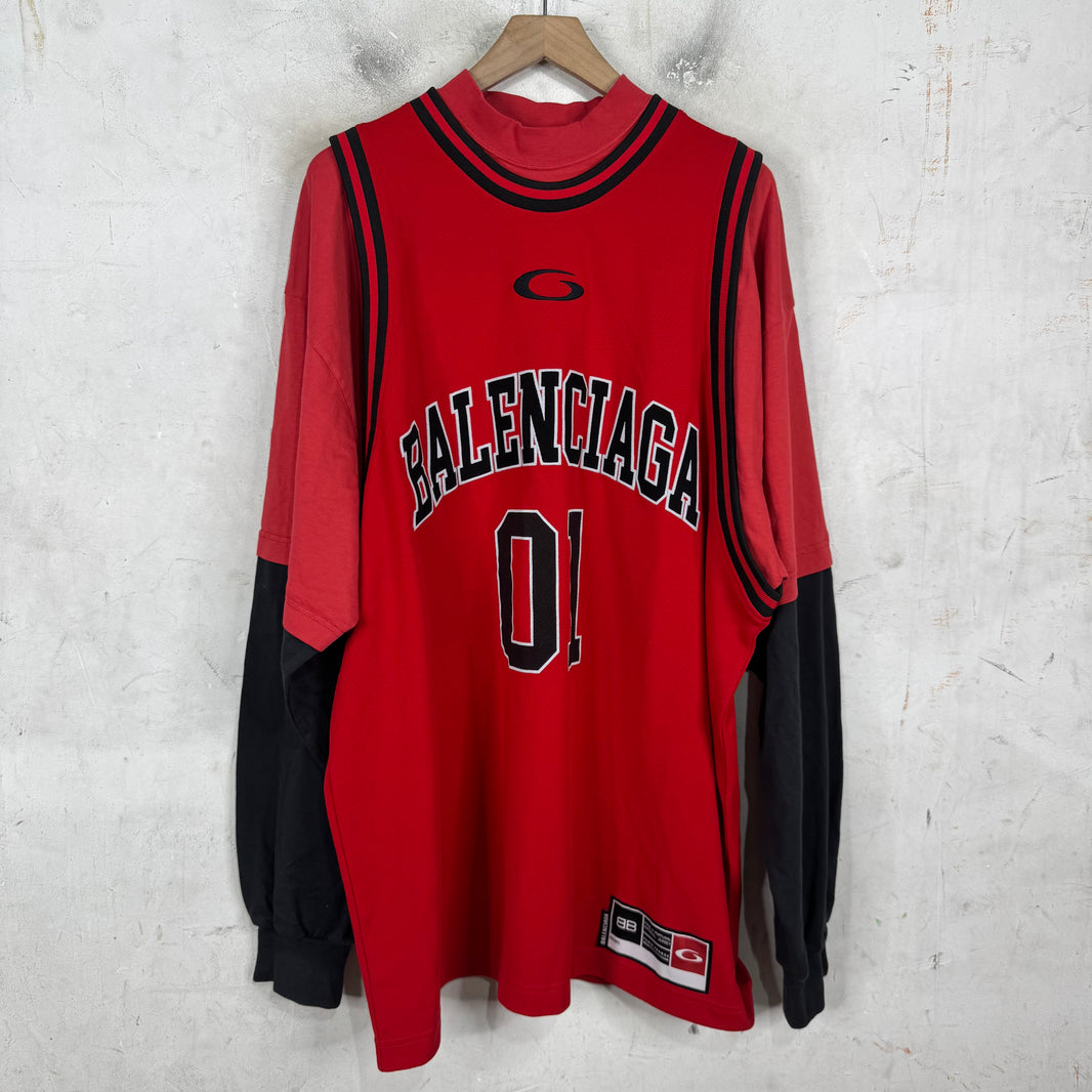 Balenciaga Basketball Jersey Layered L/S T-Shirt