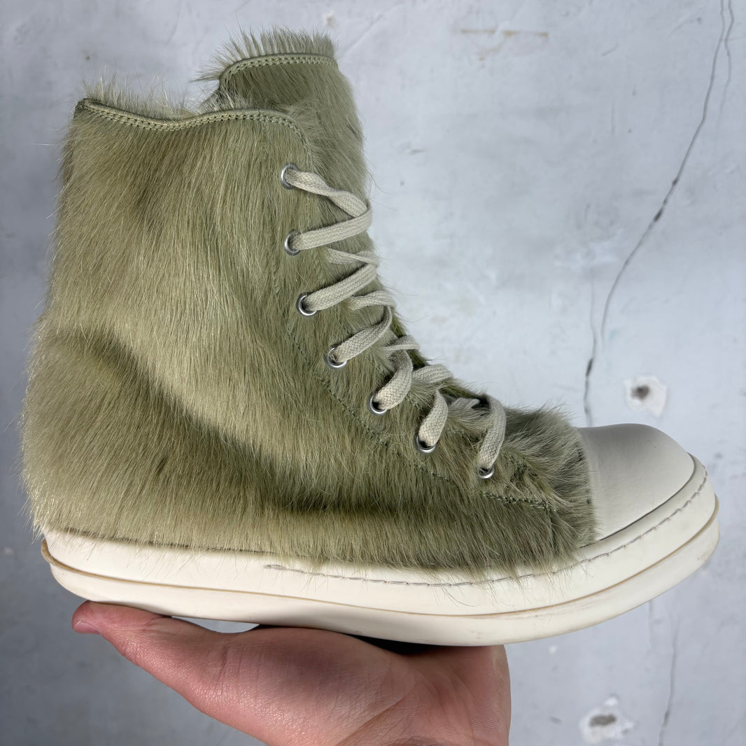 Rick Owens Green Fur Ramones