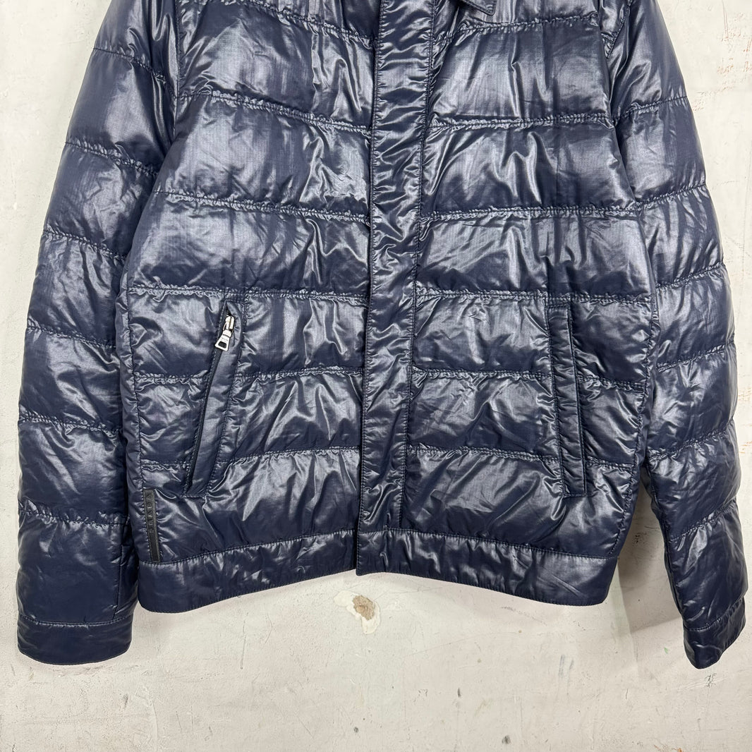 Prada Navy Padded Red Bar Jacket