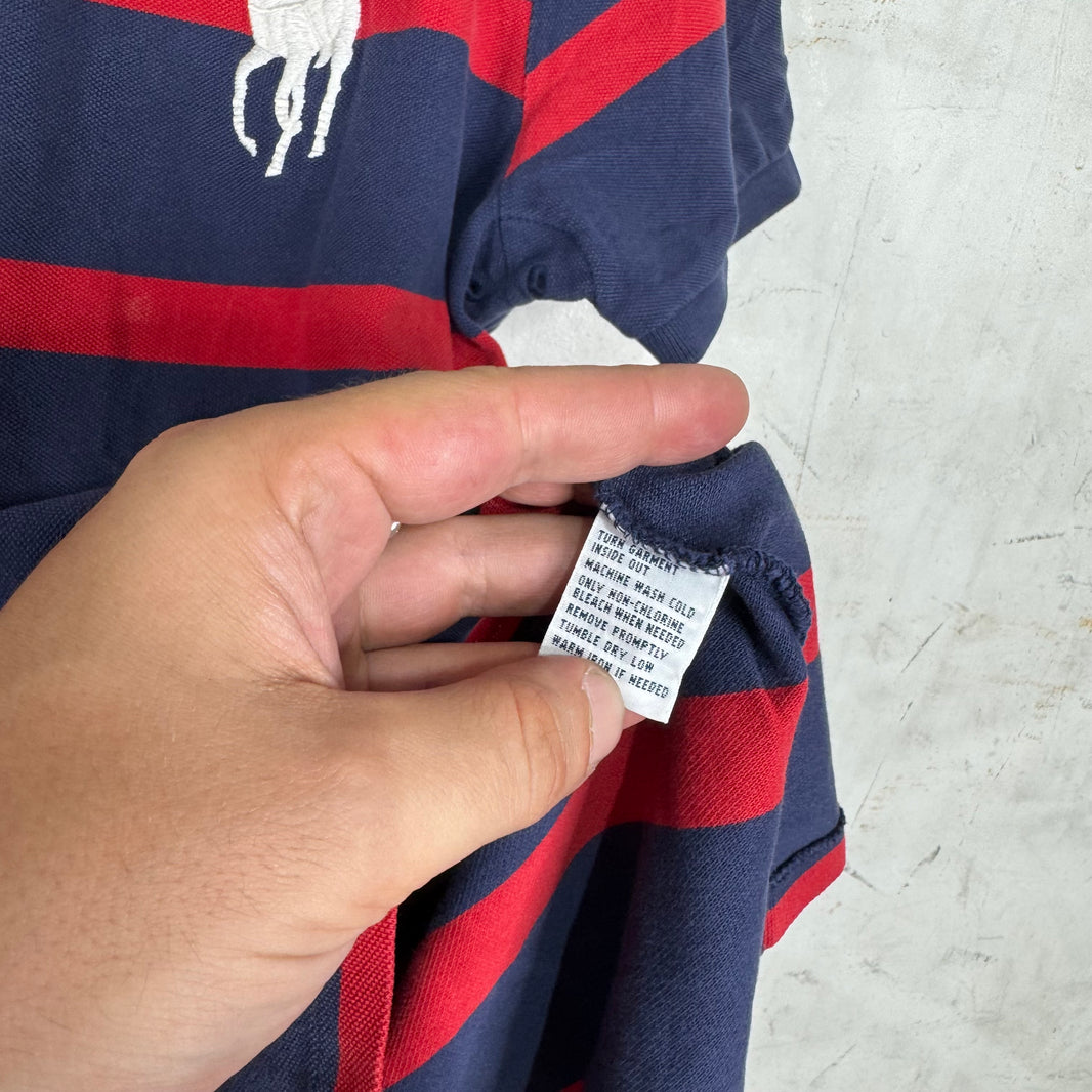 Ralph Lauren Navy/Red Striped Crested Big Pony Polo