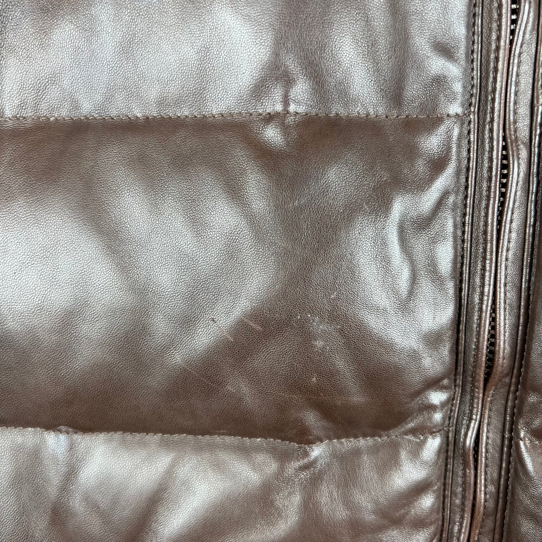 Ralph Lauren Lambskin Leather Puffer Vest