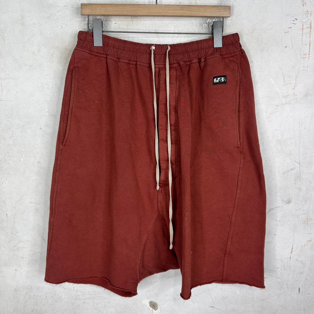 DRKSHDW Dropcrotch Rust Sweatshorts
