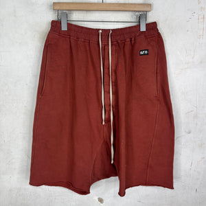 DRKSHDW Dropcrotch Rust Sweatshorts