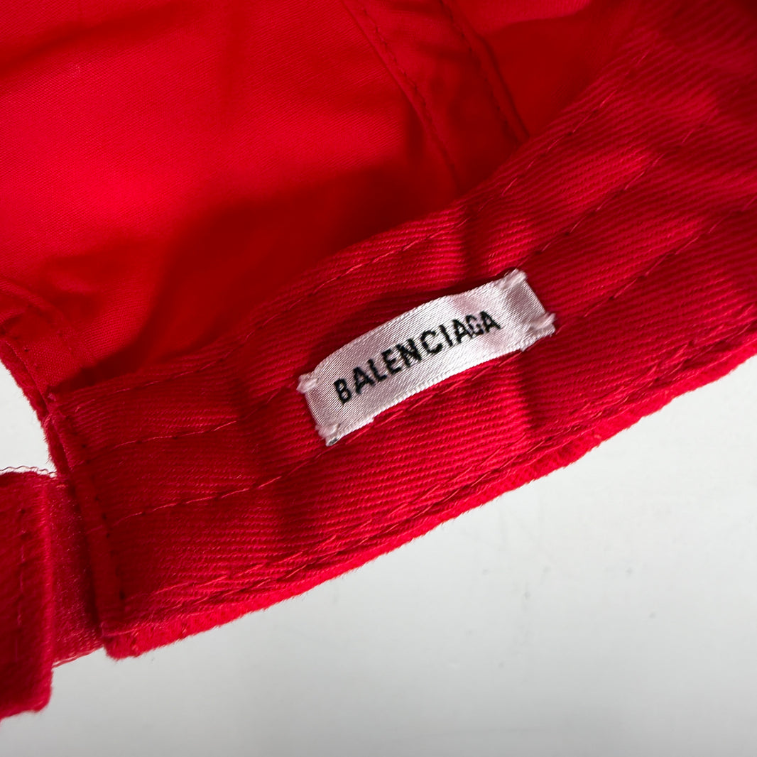 Balenciaga Red Metal Logo Hat
