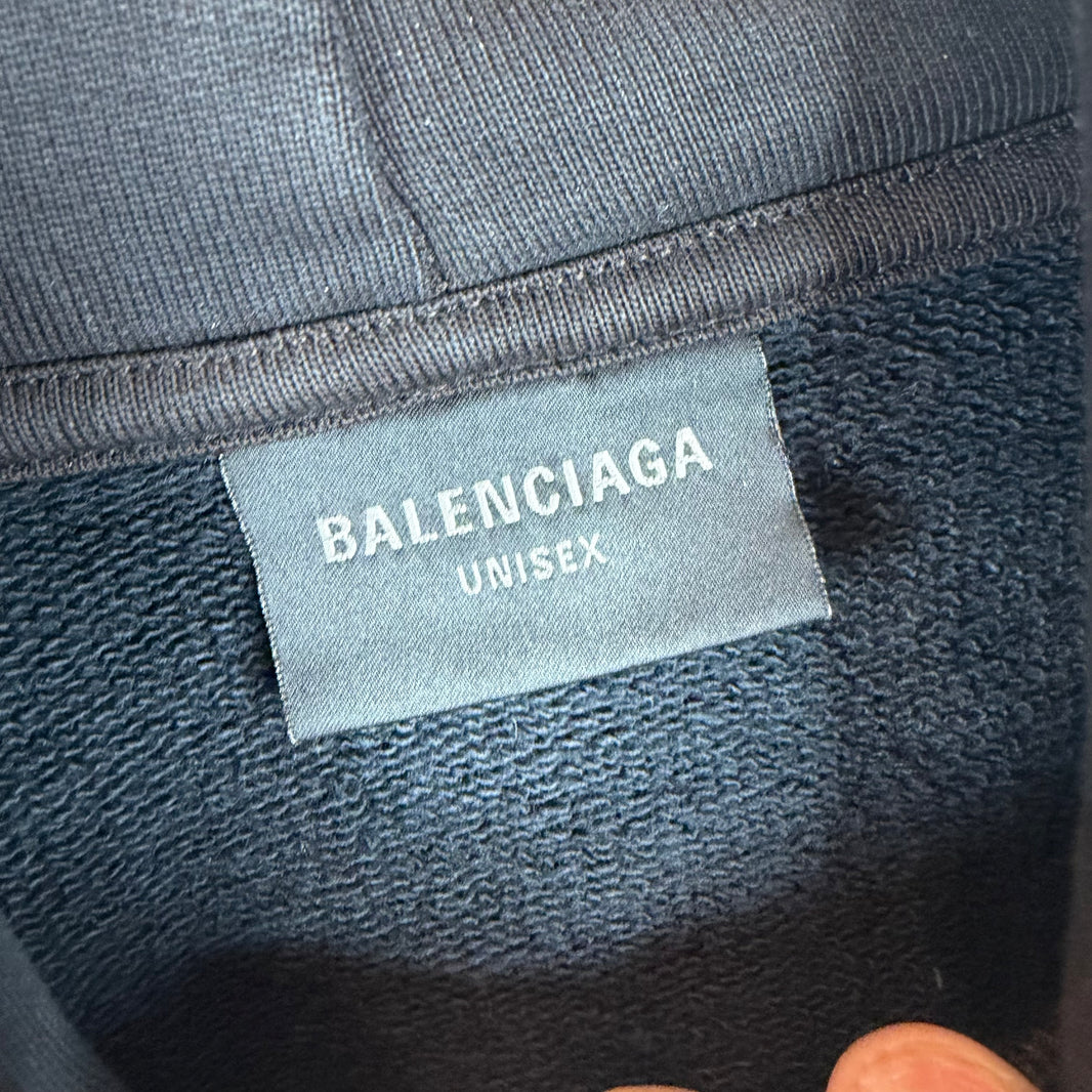 Balenciaga No Logo Black Hoodie