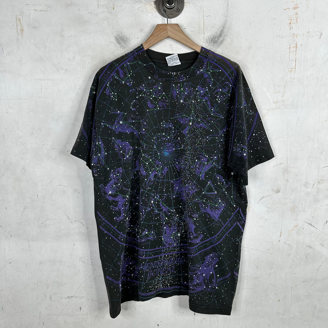 Vintage Liquid Blue Zodiac Galaxy T-Shirt