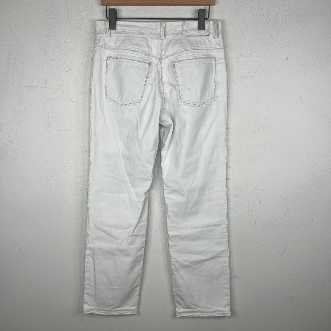 Margiela White Distressed Inside Out Jeans