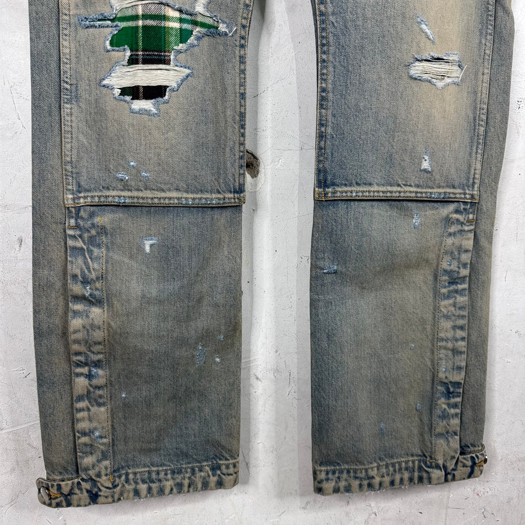 Amiri Lightwash Patched Carpenter Jeans