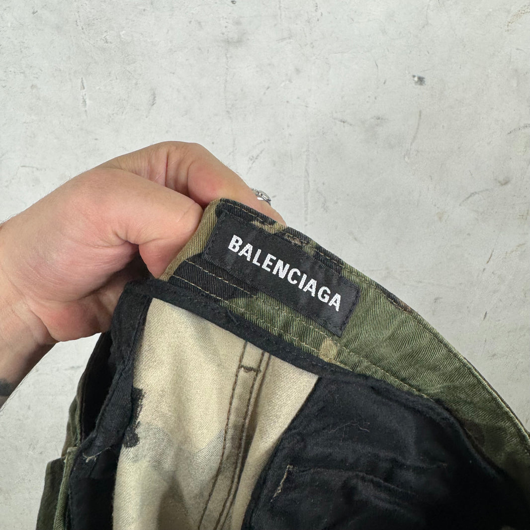 Balenciaga Slim Green Camo Cargo Pants