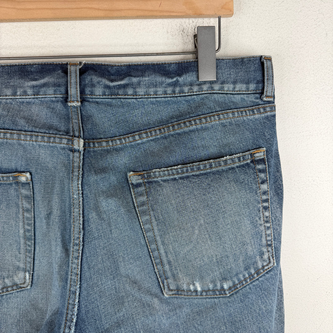 Saint Laurent Washed Blue Paint Splatter D18 Jeans
