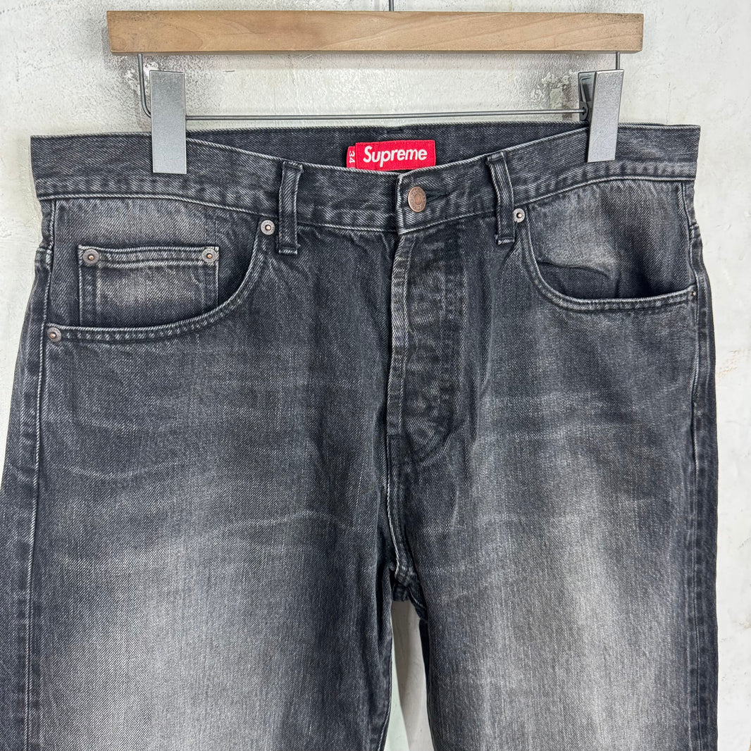 Supreme Faded Grey Selvedge Jeans