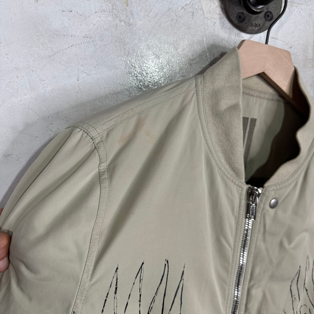 DRKSHDW Beige Illustrated Bomber