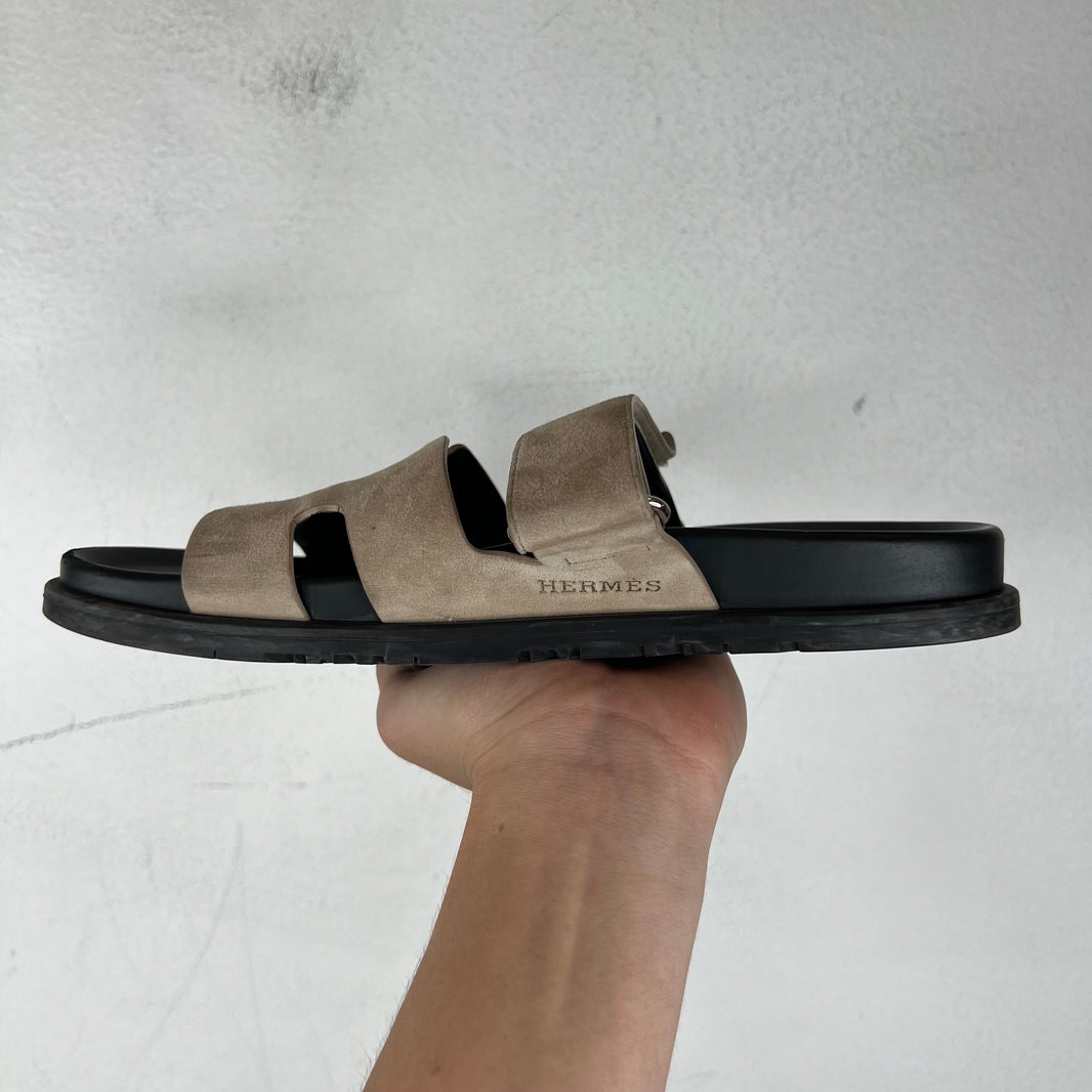 Hermes Suede Chypre Sandals