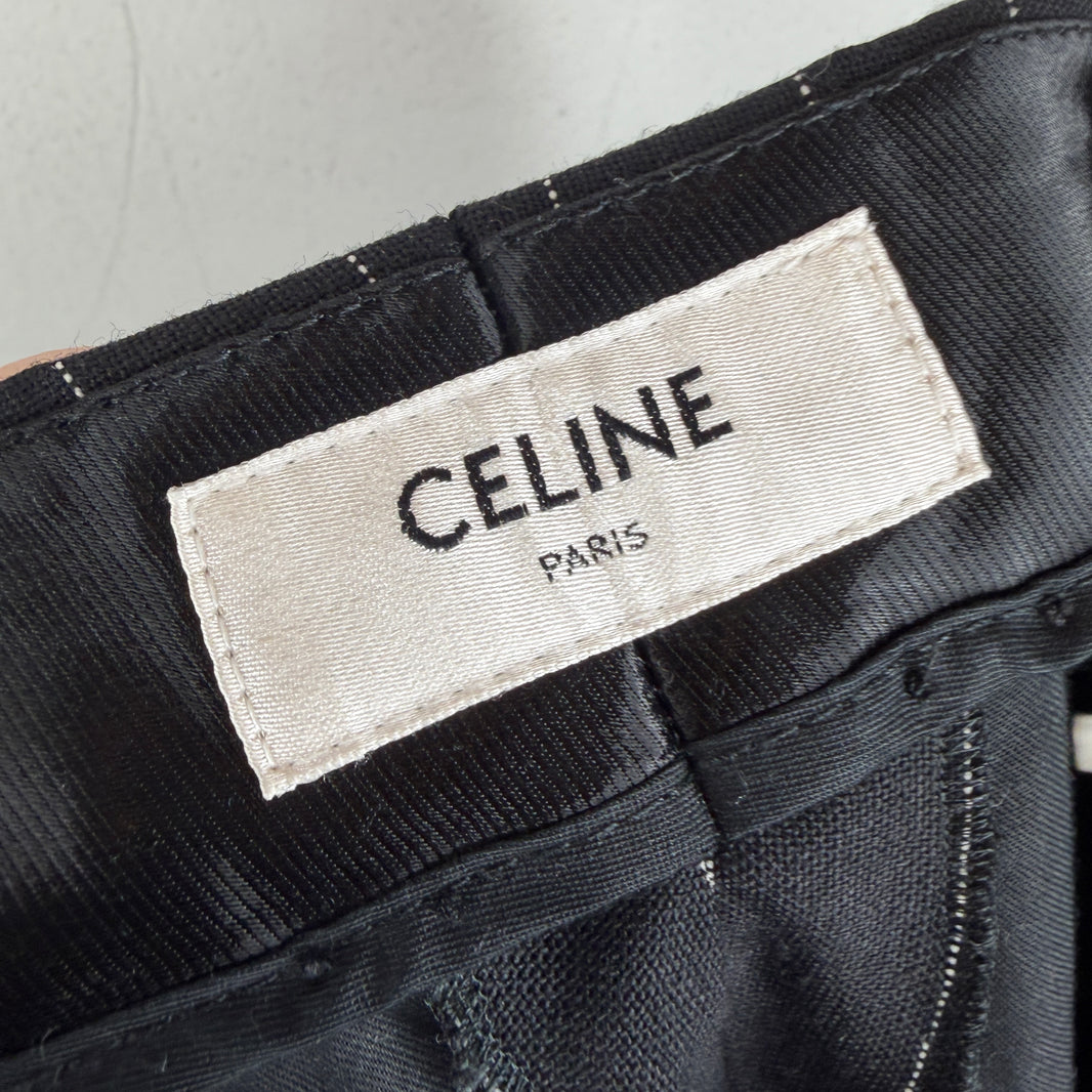Celine Black Pinstripe Trouser Pants