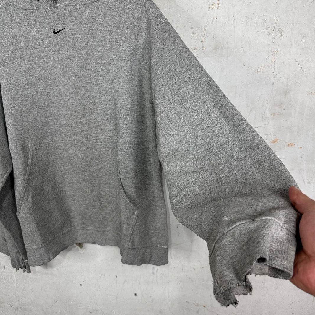 Vintage Grey Smoked Center Swoosh Hoodie