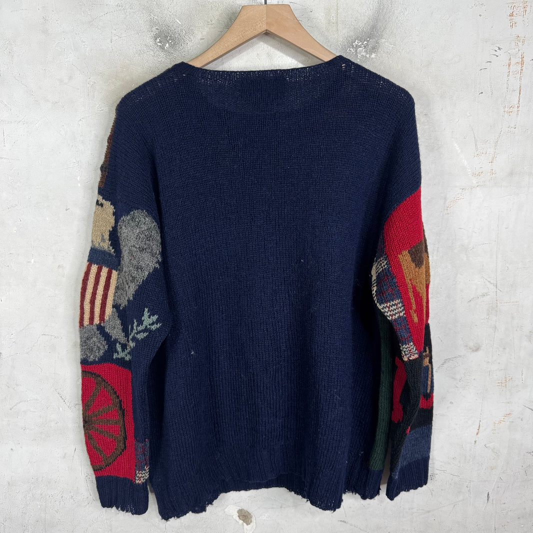 Ralph Lauren Multi Patchwork Country Sweater