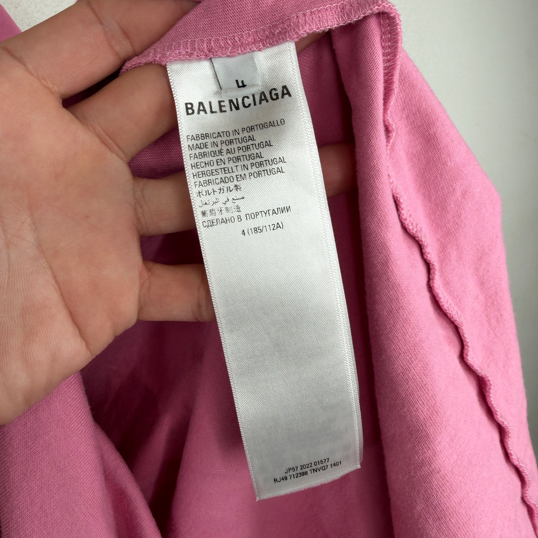 Balenciaga Pink Multi Logo T-Shirt