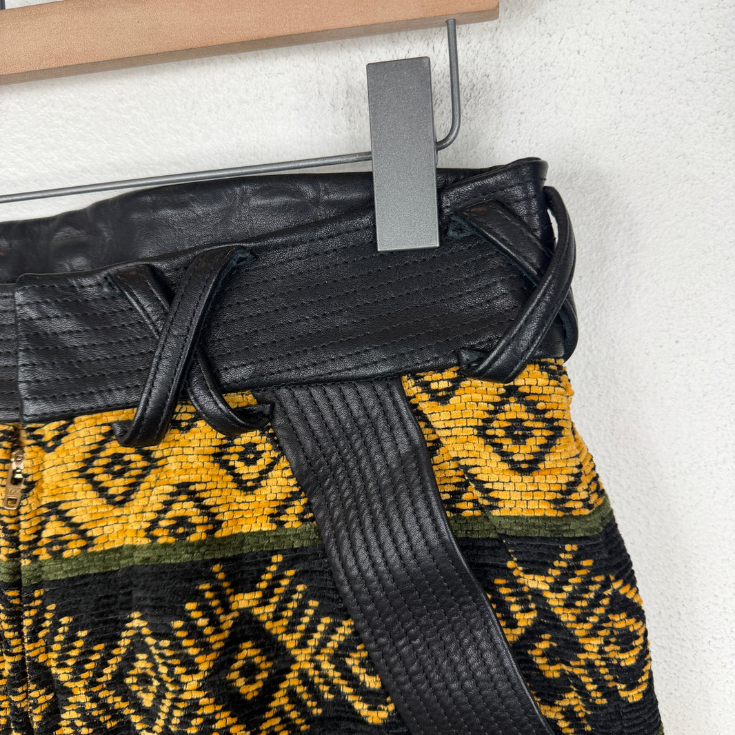 Black Means Riders Leather Woven Biker Shorts